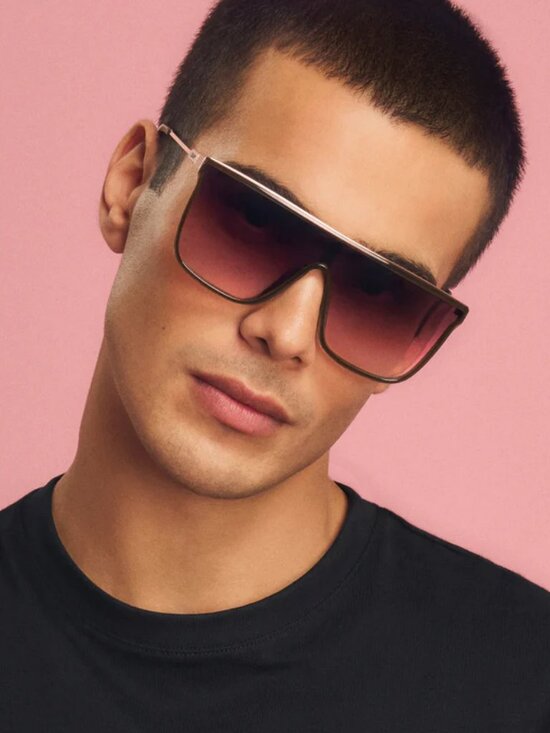 Quay Australia NIGHTFALL REMIXED Tortoise Gold Shield Style Sunglasses Unisex main image 3